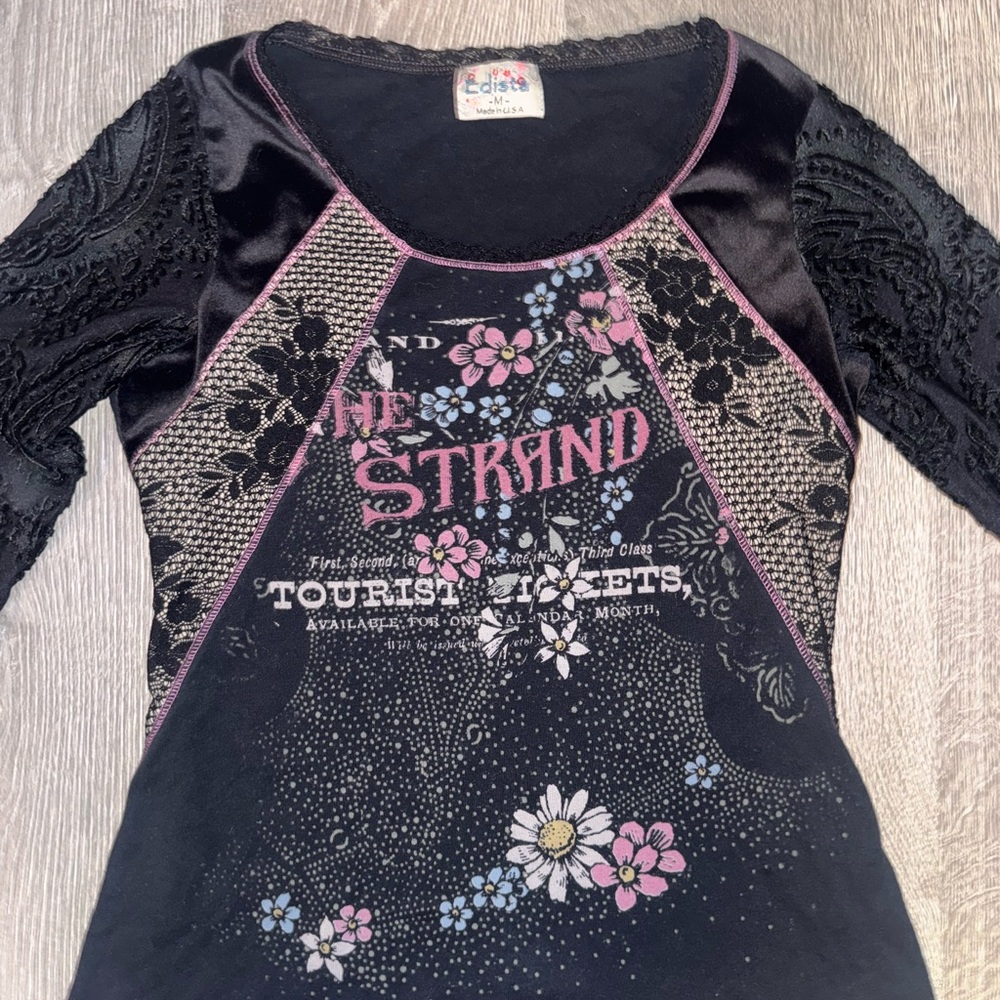 Black Floral Women's Top